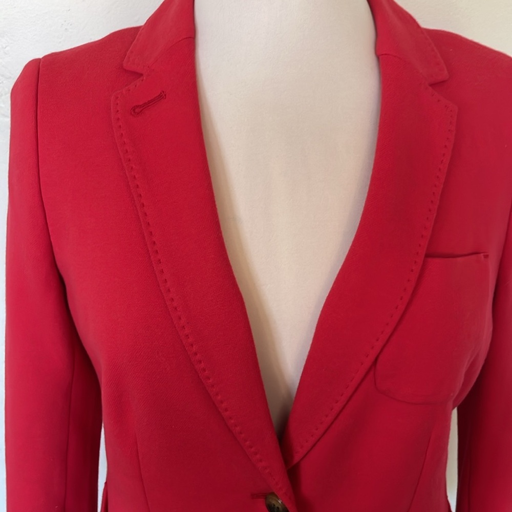 Talbots Aberdeen Red Fully Lined Cotten Blend Blazer Size 10P - Picture 2 of 11